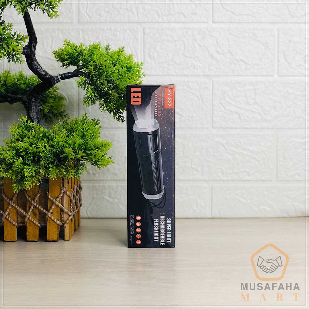 SY-322 Wireless Stereo Speaker & LED Zoom Flashlight