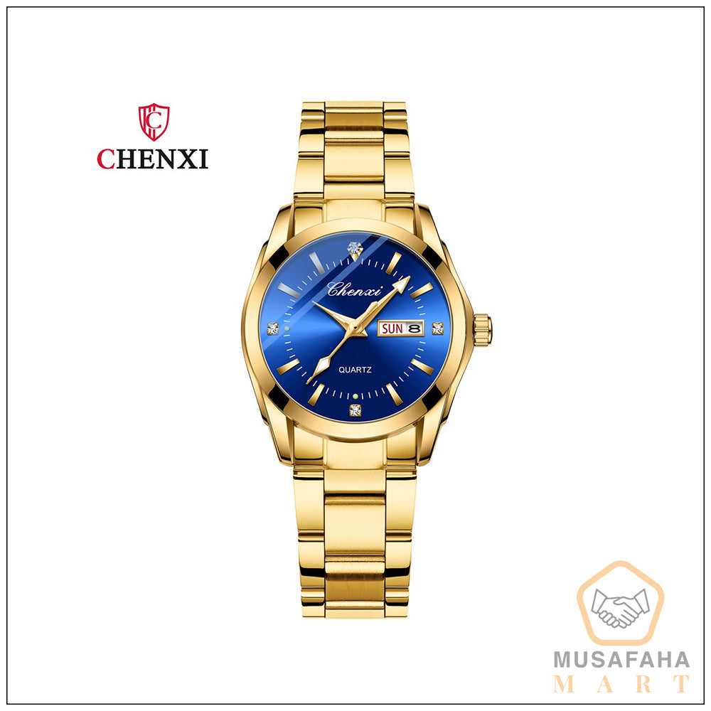 Dark Blue and Golden Color Mix Watch (Men and Women)