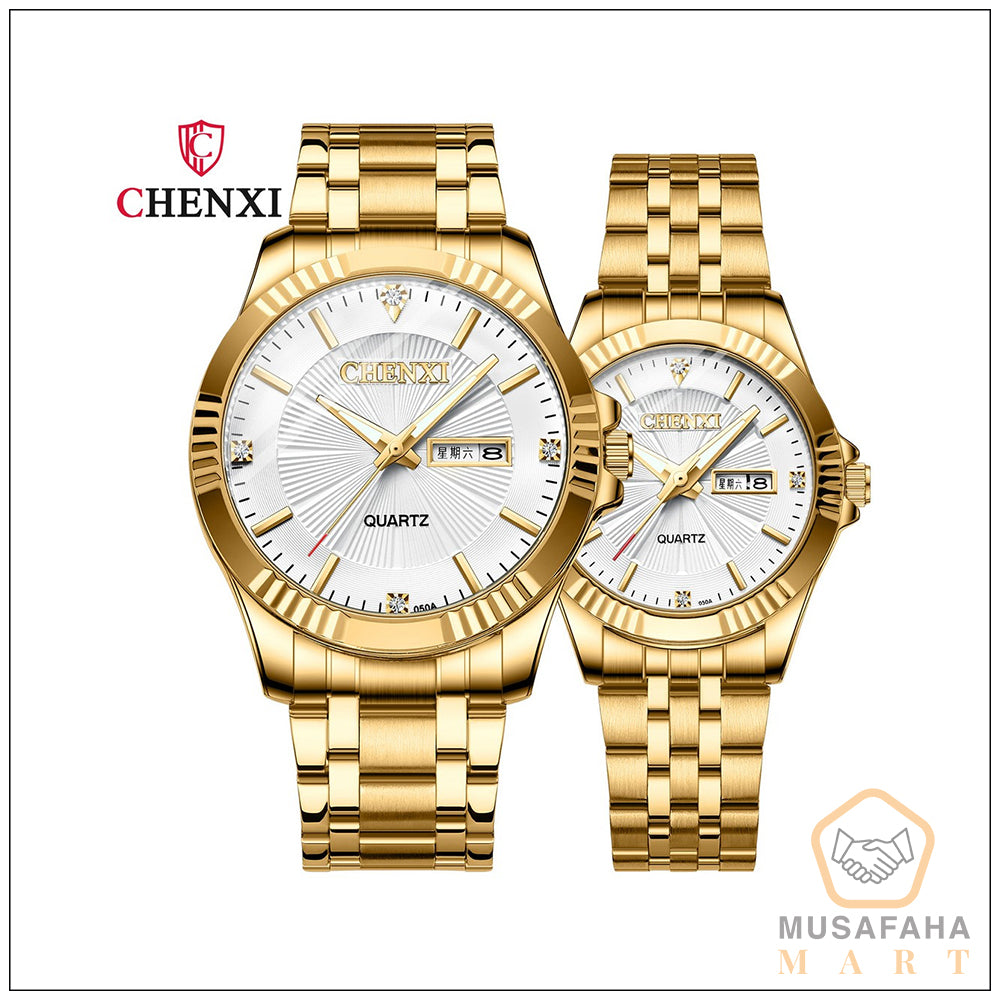 White and Golden Mix Color Watch (Men and Women)