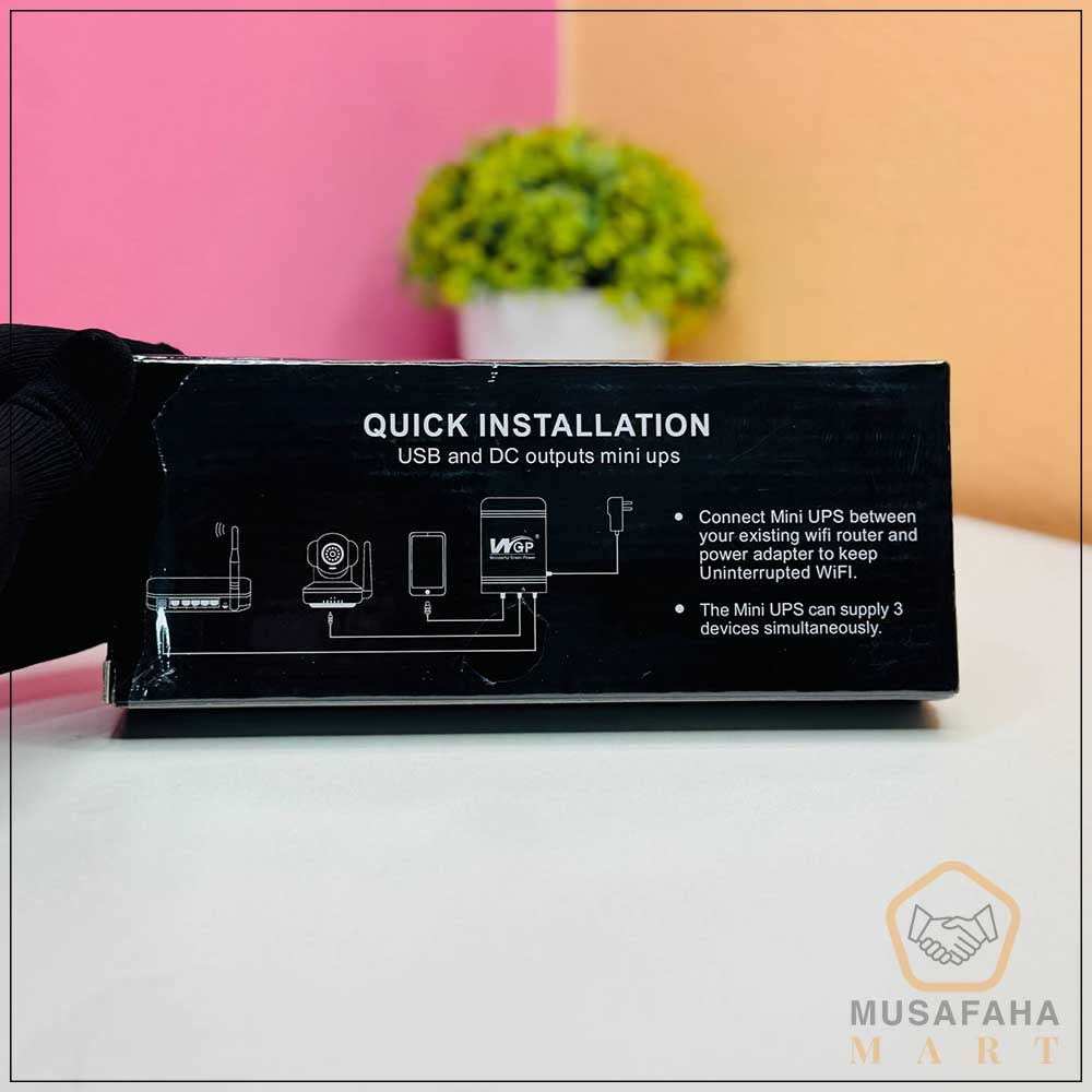 New Version WGP mini UPS 10400mAh – 5/9/12V – Black