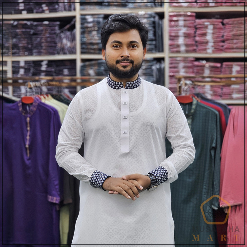 White Color Panjabi Smart
