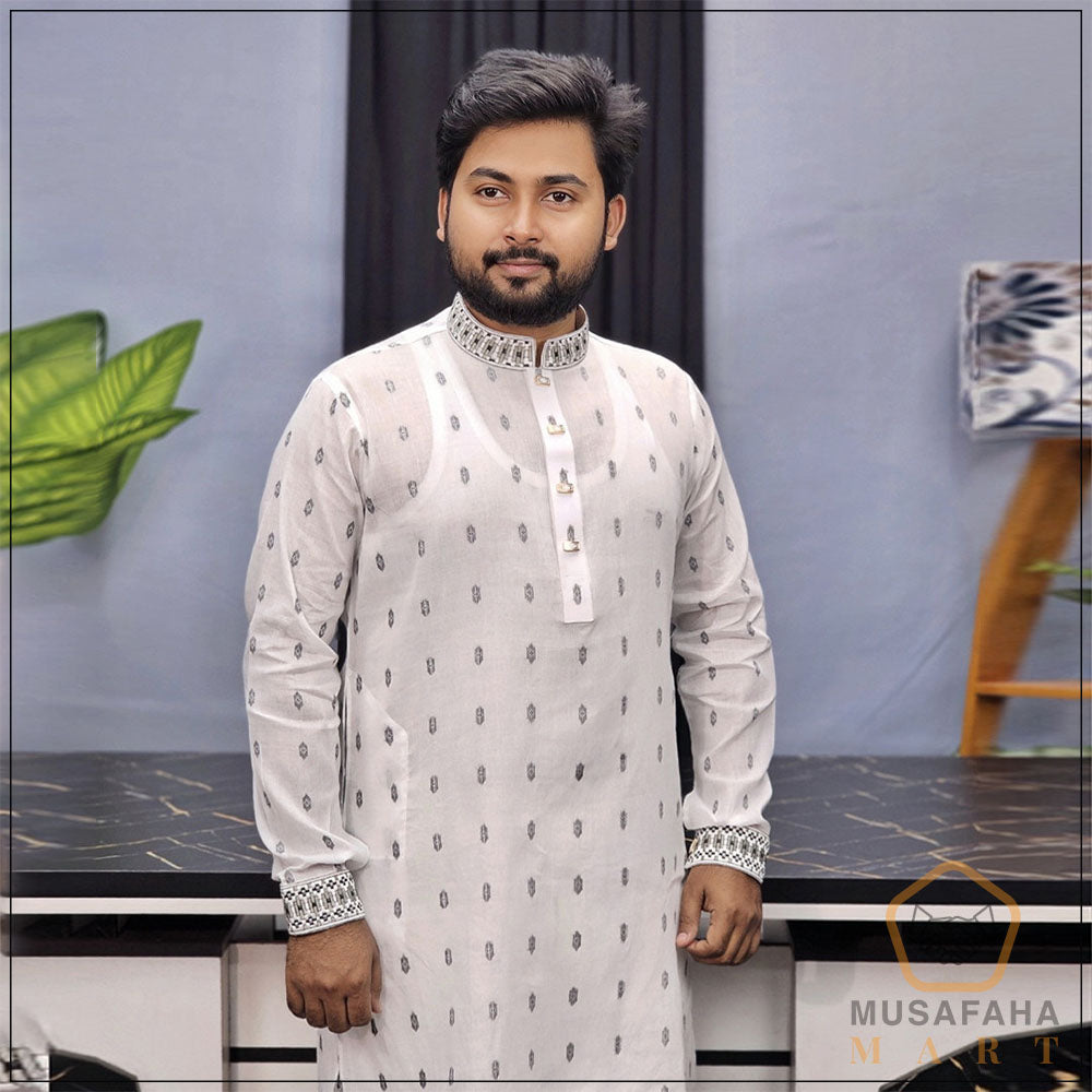 Light Grey Color Cotton Panjabi