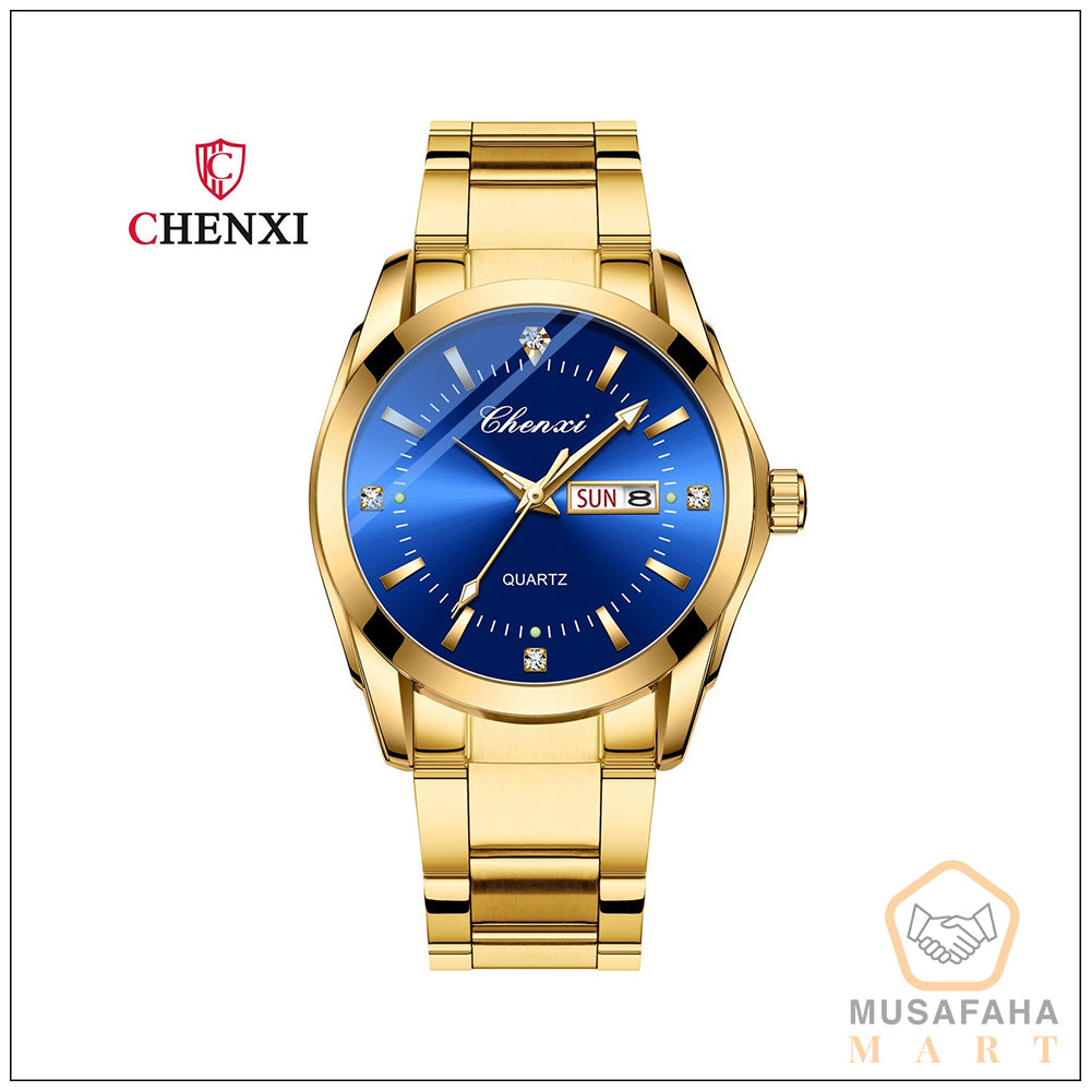 Dark Blue and Golden Color Mix Watch (Men and Women)