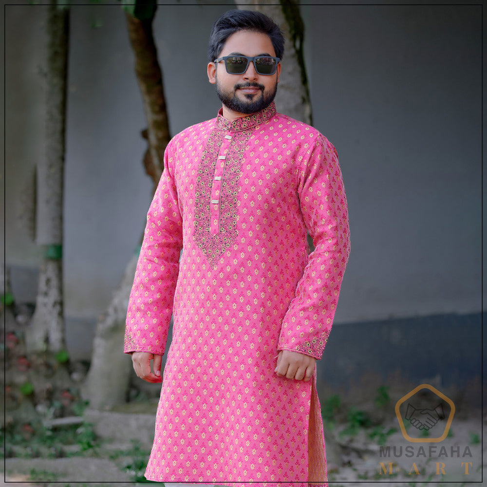 Deep Pink Katan Panjabi