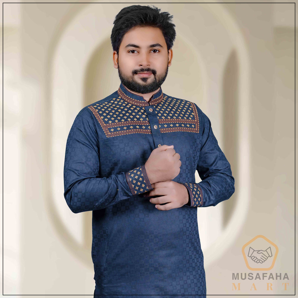 Dark Navy Blue Color Panjabi