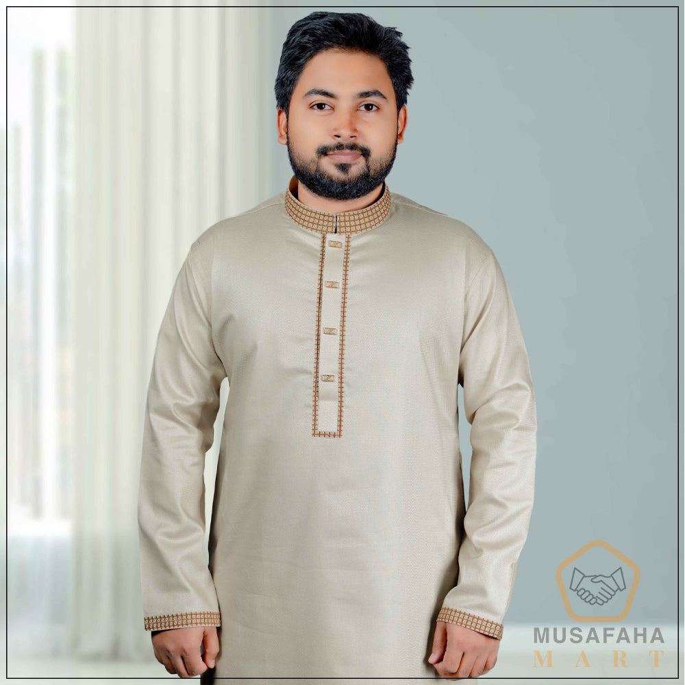 Light Beige-Grey Color Panjabi