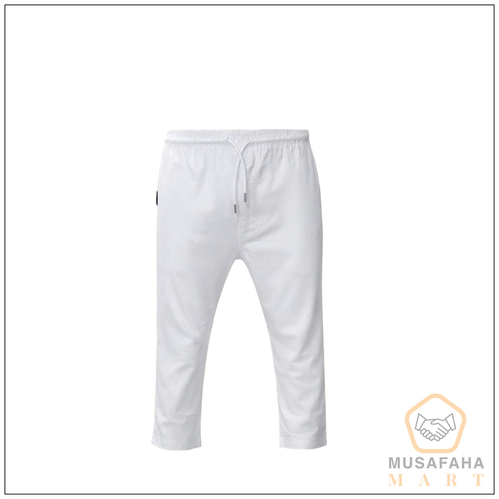 Stylish White Color Cotton Pant Pajama For Men