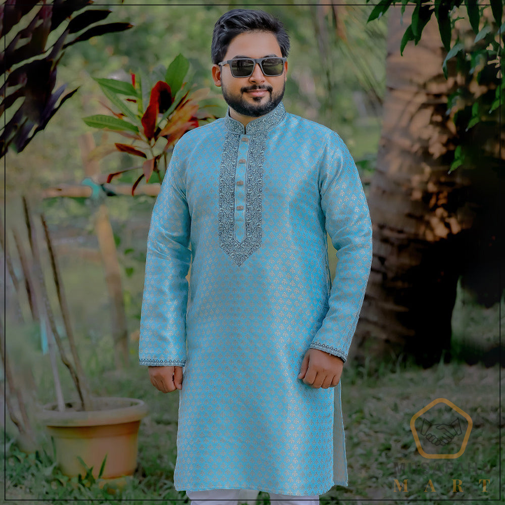 Light Blue-Grey Color Katan Panjabi